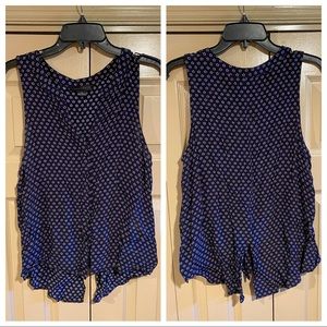 Sanctuary Navy & Beige Pattern Sleeveless Top